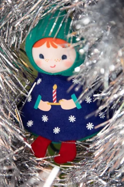Lilliputiens Przytulanka bombka dwustronna elf - choinka niebieska