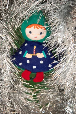 Lilliputiens Przytulanka bombka dwustronna elf - choinka niebieska