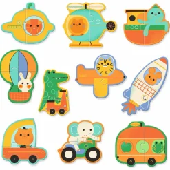Djeco Puzzle duo POJAZDY