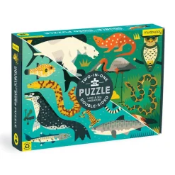 Mudpuppy Puzzle dwustronne Drapieżniki lądowe i wodne 100 elementów 6+