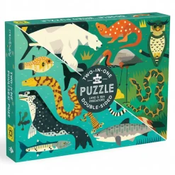 Mudpuppy Puzzle dwustronne Drapieżniki lądowe i wodne 100 elementów 6+