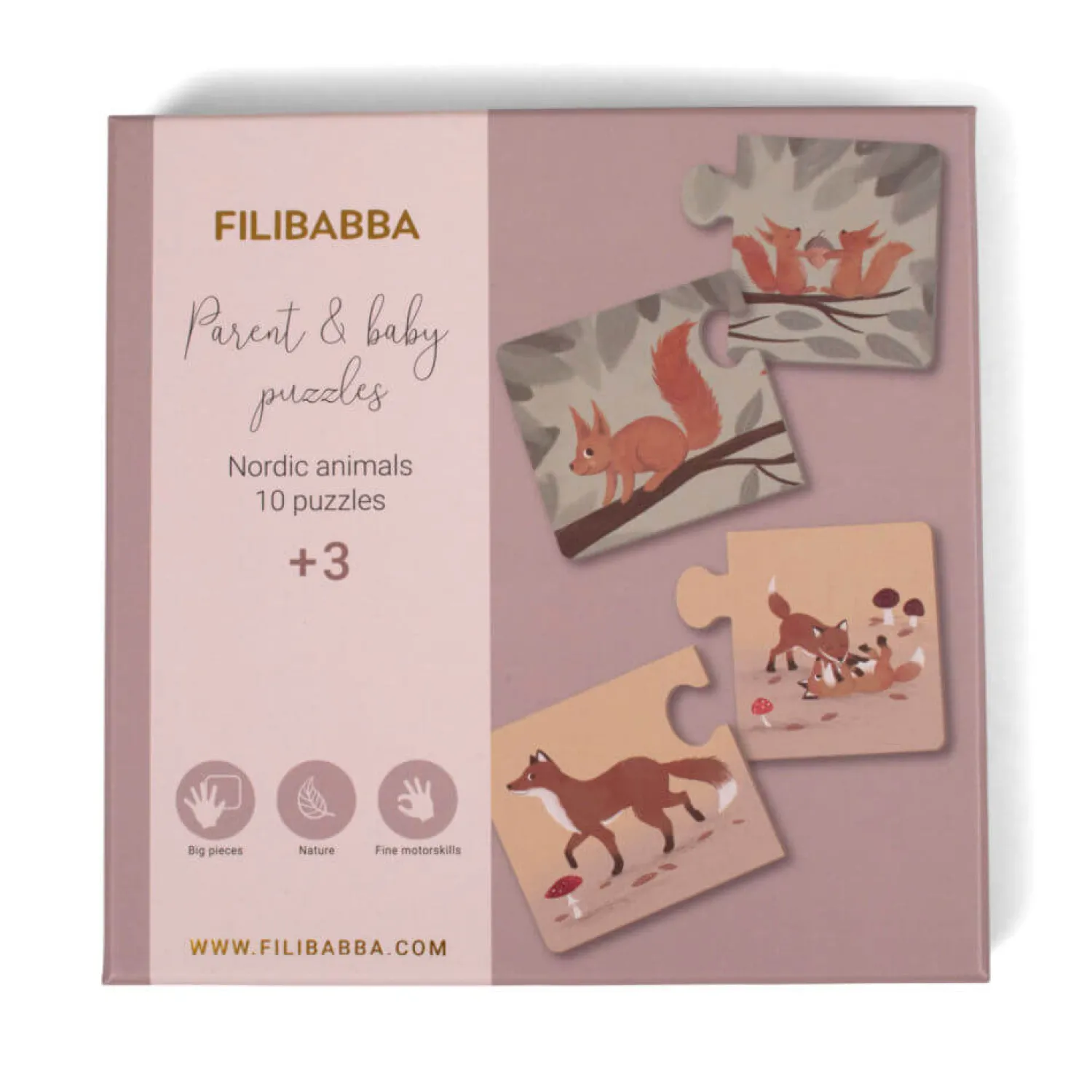 Filibabba Puzzle Mama i dziecko Nordic animals