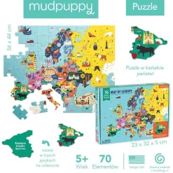 Mudpuppy Puzzle Mapa Europy z elementami w kształcie państw 5+