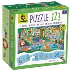 Ludattica Puzzle 123 – MATEMATYCZNE puzzle dla najmłodszych – DŻUNGLA