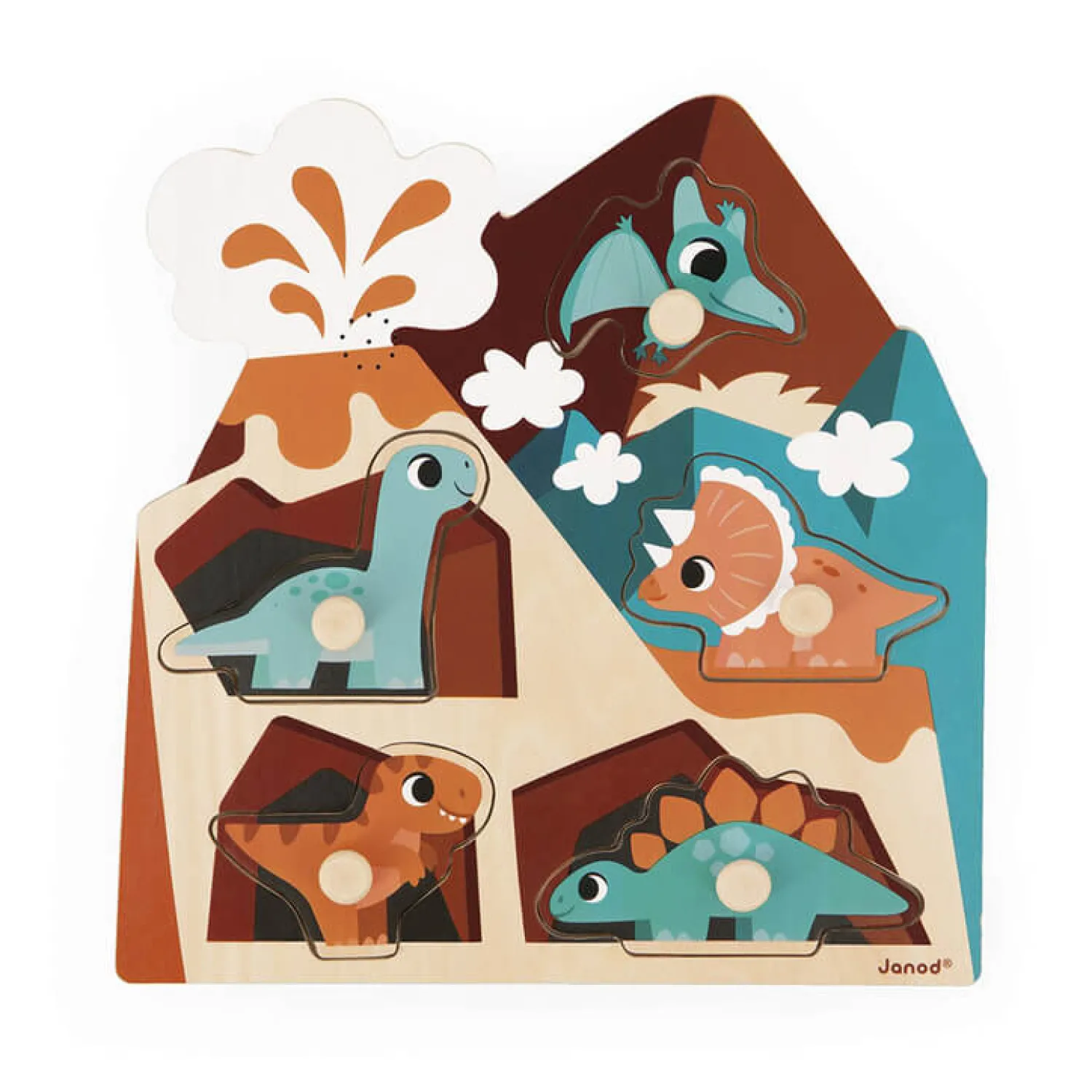 Janod Puzzle muzyczne Dinozaury 18m+