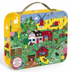 Janod Puzzle obserwacyjne w walizce Farma 24 elementy 3+