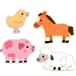 Djeco Puzzle progresywne FARMA 3,4,5,6 elem.