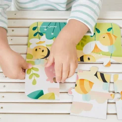 Janod Puzzle progresywne w walizce Zwierzątka Pure 4 układanki – 6, 9, 12 i 16 elementów 2+