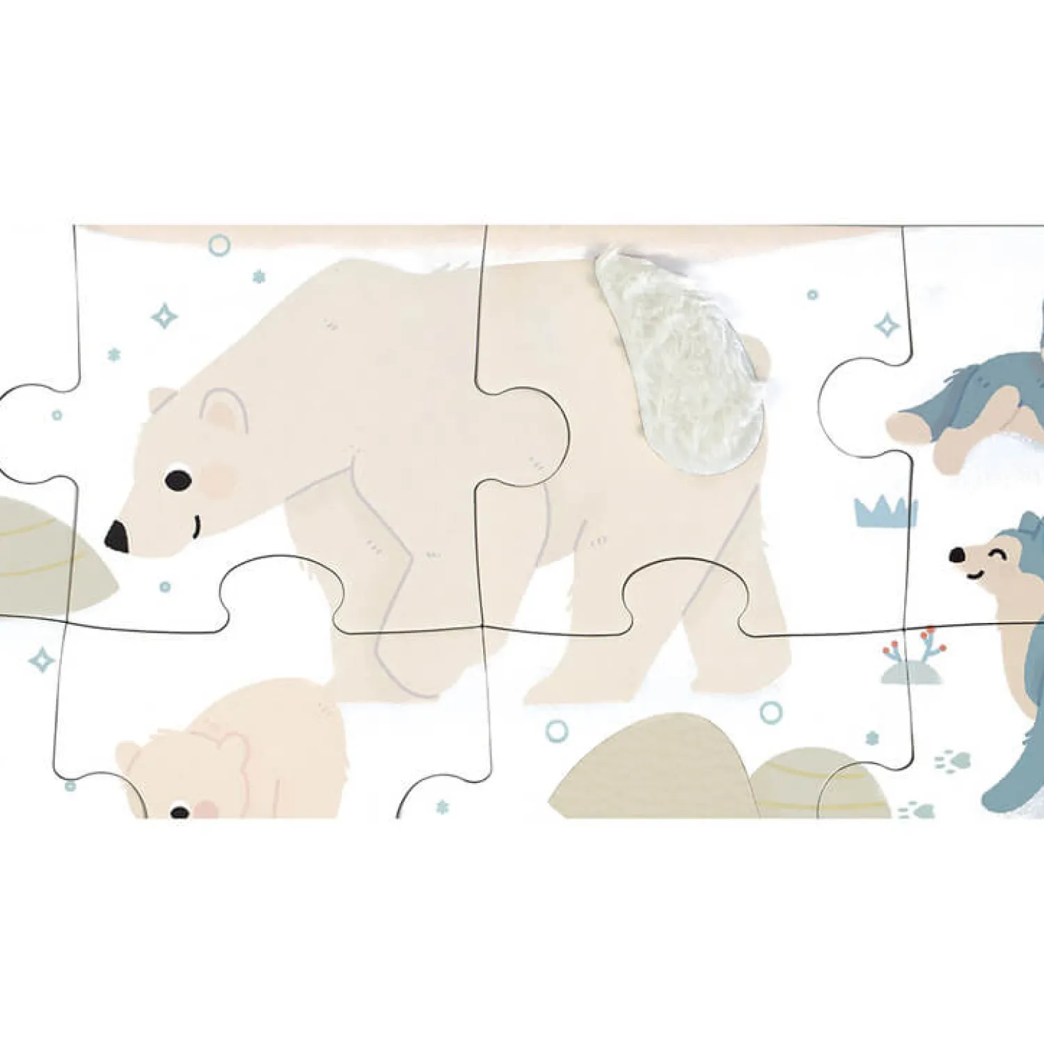Janod Puzzle sensoryczne dotykowe Kraina polarna 20 el. 2+