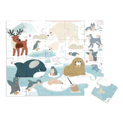 Janod Puzzle sensoryczne dotykowe Kraina polarna 20 el. 2+