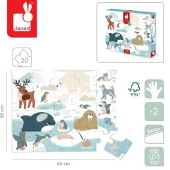Janod Puzzle sensoryczne dotykowe Kraina polarna 20 el. 2+