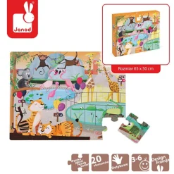 Janod Puzzle sensoryczne 20 elementów Wycieczka do zoo