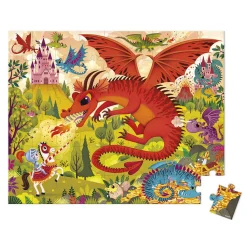 Janod Puzzle w walizce Królestwo smoków 54 elementy 5+