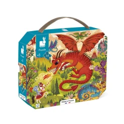 Janod Puzzle w walizce Królestwo smoków 54 elementy 5+