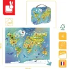 Janod Puzzle w walizce Mapa świata 100 elementów 6+