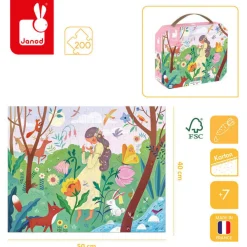 Janod Puzzle w walizce Matka natura 200 elementów