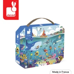 Janod Puzzle w walizce Podwodny świat 100 elementów 6+