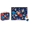 Janod Puzzle w walizce Rakieta kosmiczna 54 elementy
