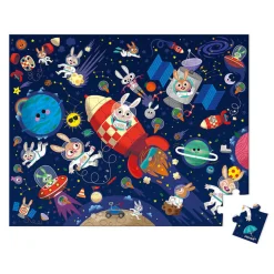 Janod Puzzle w walizce Rakieta kosmiczna 54 elementy
