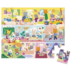 Janod Puzzle w walizce Rytm dnia 24 elementy 3+
