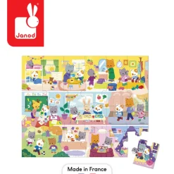 Janod Puzzle w walizce Rytm dnia 24 elementy 3+