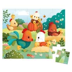 Janod Puzzle w walizce Witajcie na farmie 20 elementów