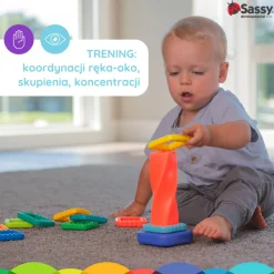 Sassy Sensoryczna zakręcona wieża z klocków