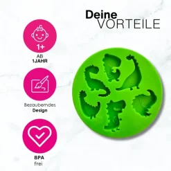 KNETA Silikonowa foremka do ciastoliny - Dino