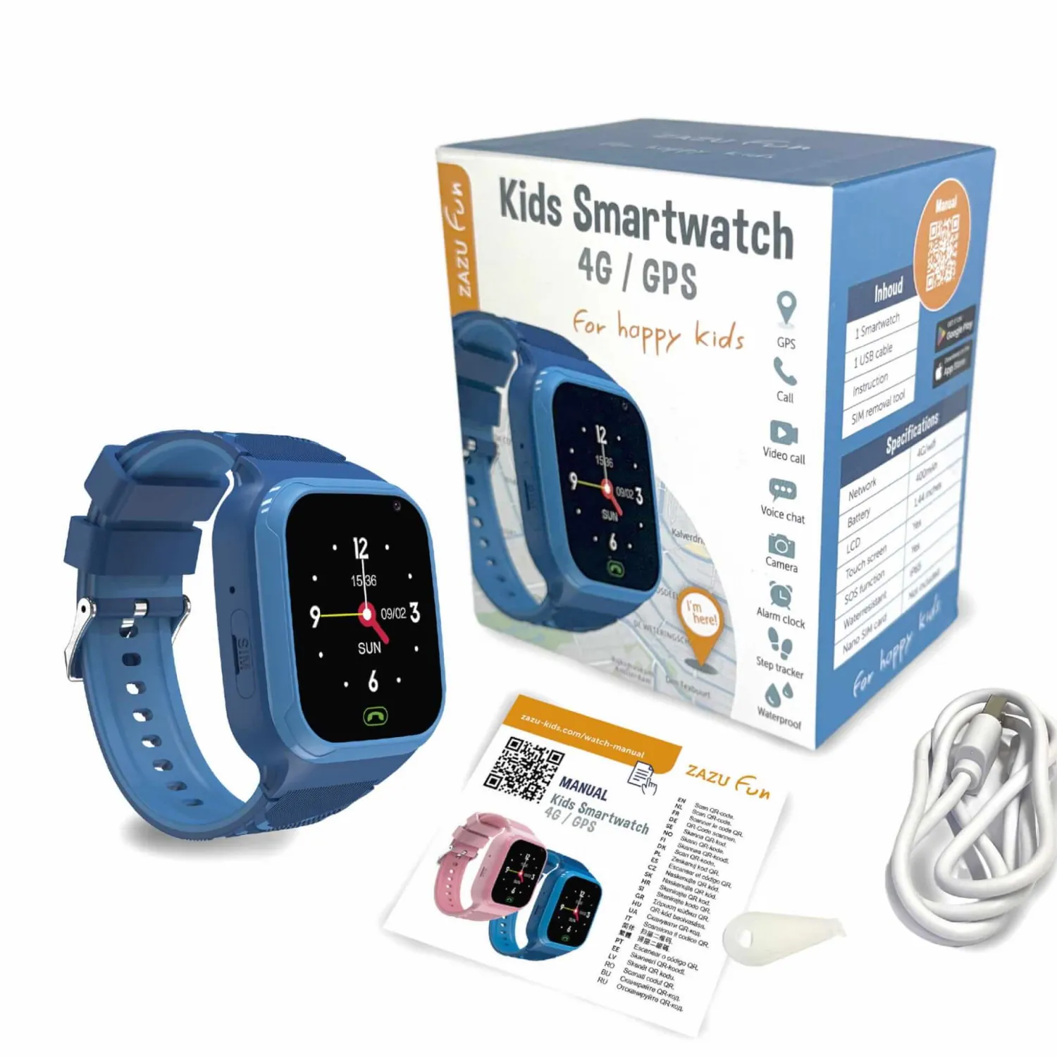 Zazu Smartwatch dla dzieci - Niebieski
