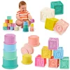 B.Toys Stackin’ Squishies – miękkie kubeczki i klocki sensoryczne 2w1