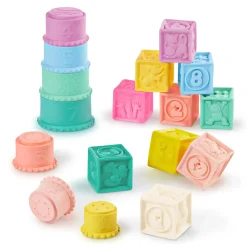 B.Toys Stackin’ Squishies – miękkie kubeczki i klocki sensoryczne 2w1