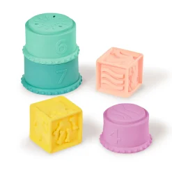 B.Toys Stackin’ Squishies – miękkie kubeczki i klocki sensoryczne 2w1