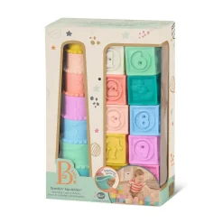 B.Toys Stackin’ Squishies – miękkie kubeczki i klocki sensoryczne 2w1