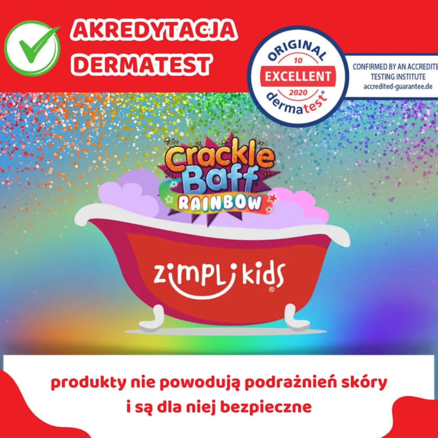 Zimpli Kids Strzelający proszek do kąpieli Crackle Baff Colours 6 użyć 6 kolorów 3+