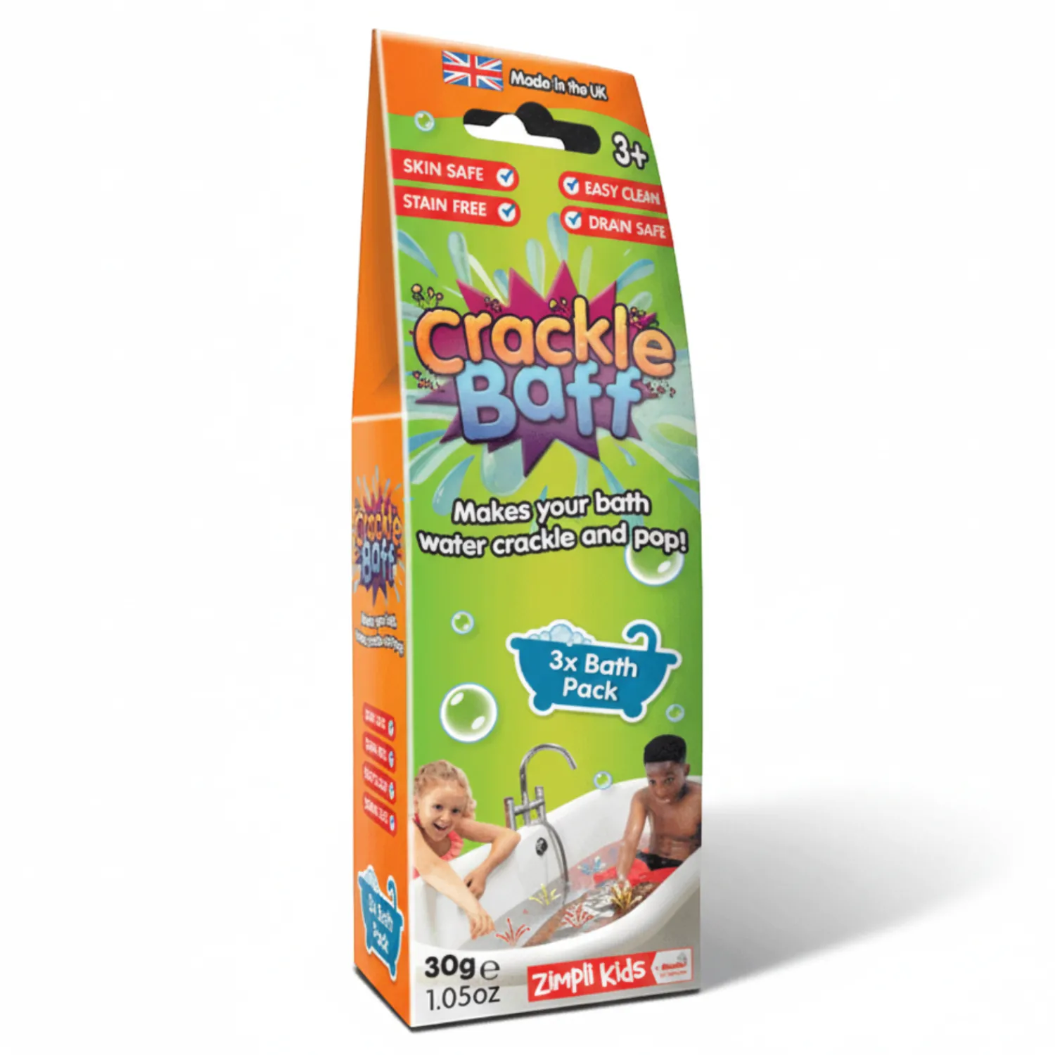 Zimpli Kids Strzelający proszek do kąpieli Crackle Baff Colours - 3 użycia, 3 kolory