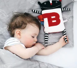 Lullalove Super Zabawka MrB - przytulanka termofor na kolkę, kontrastowe kolory