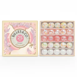 Billes & Co Szklane kulki Mini-Box JEDNOROŻCE