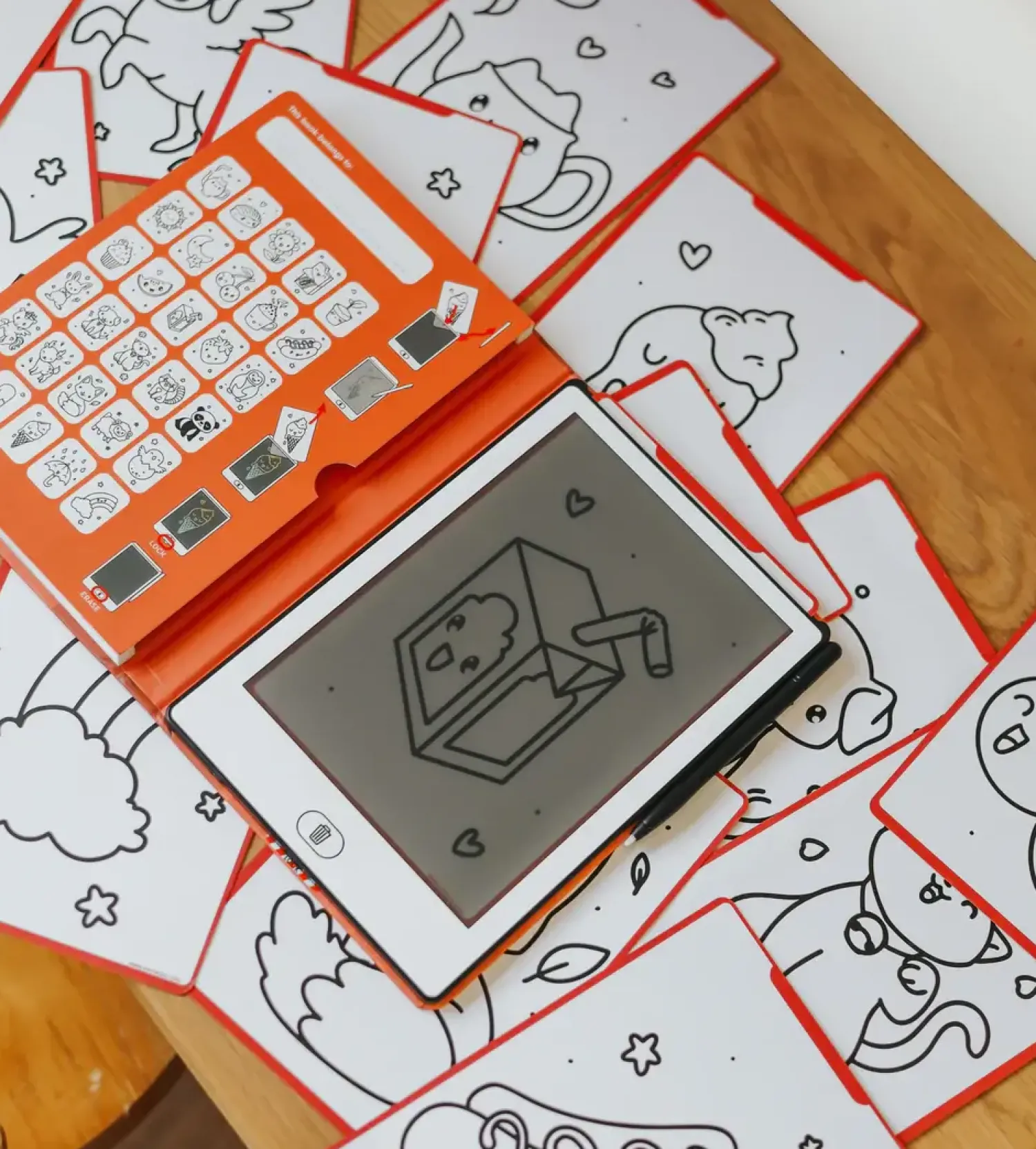 Kidywolf Tablet graficzny z szablonami do rysowania KIDYDRAW-MINI - kawai
