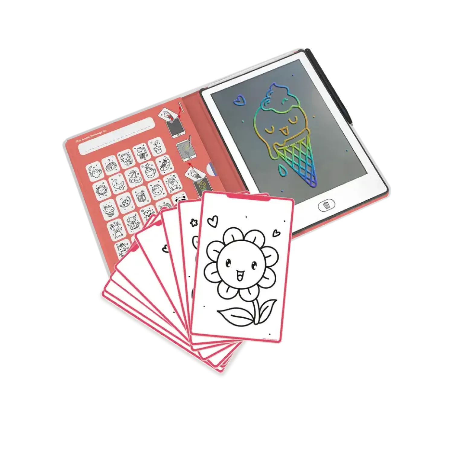 Kidywolf Tablet graficzny z szablonami do rysowania KIDYDRAW-MINI - kawai