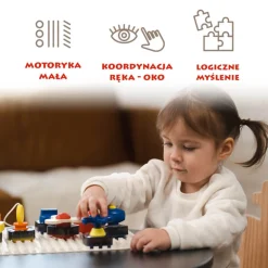 TOPBRIGHT Tablica manipulacyjna z kostką i doczepianymi elementami, 1+