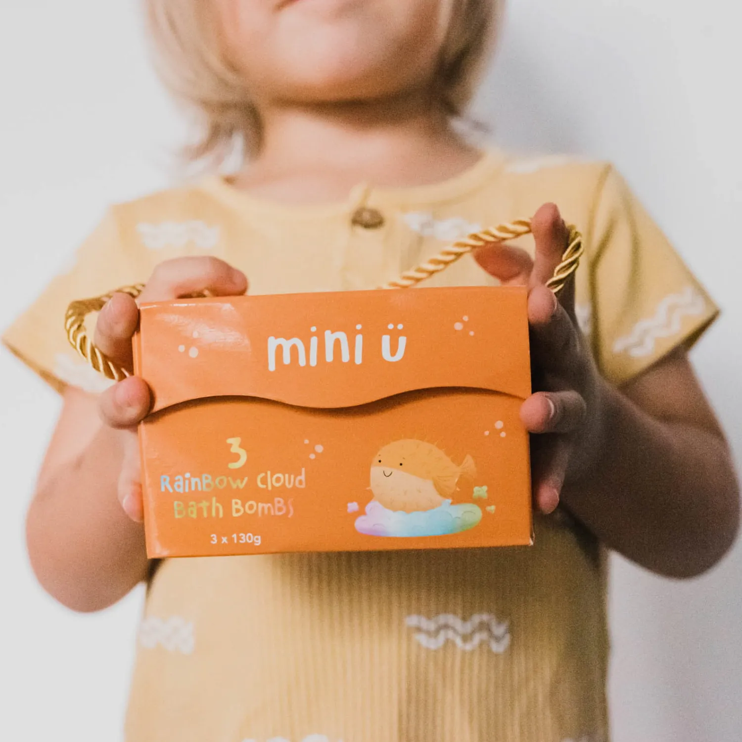 Miniu Tęczowe chmurki do kąpieli dla dzieci, 3 x 130g