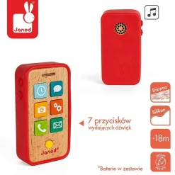 Janod Telefon drewniany z dźwiękami