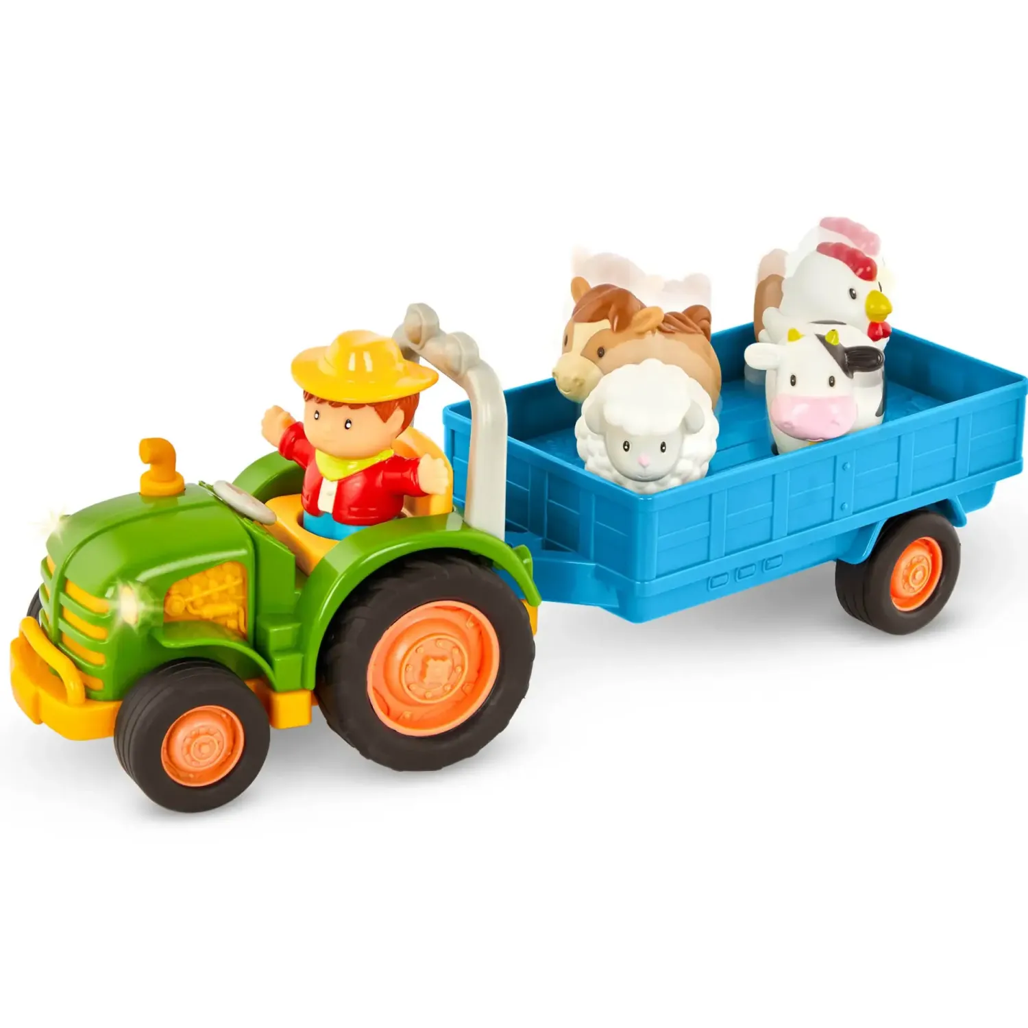 Battat Traktor z przyczepą, rolnikiem i zwierzętami - Farming Fun Tractor