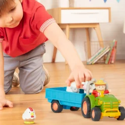 Battat Traktor z przyczepą, rolnikiem i zwierzętami - Farming Fun Tractor