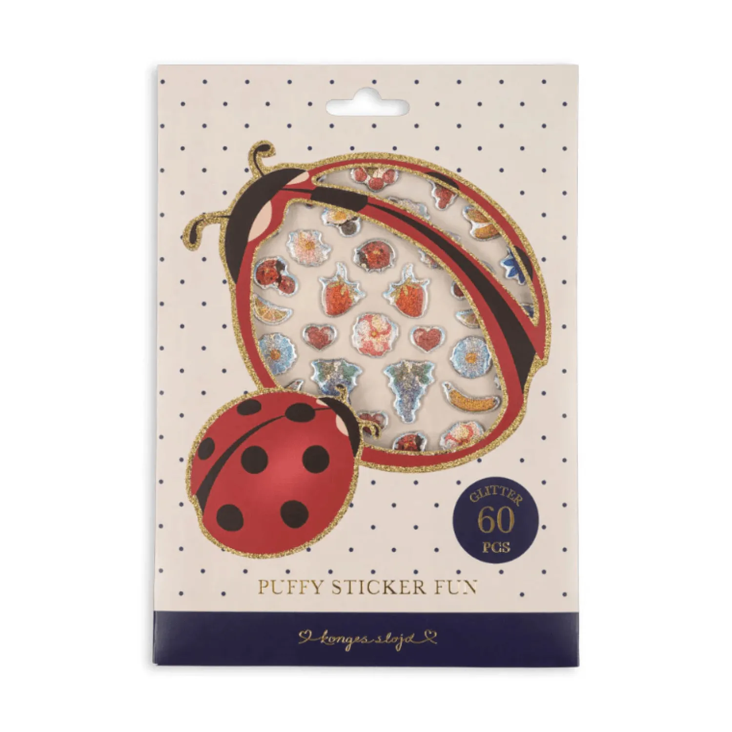 Konges slojd Trójwymiarowe naklejki - ladybug