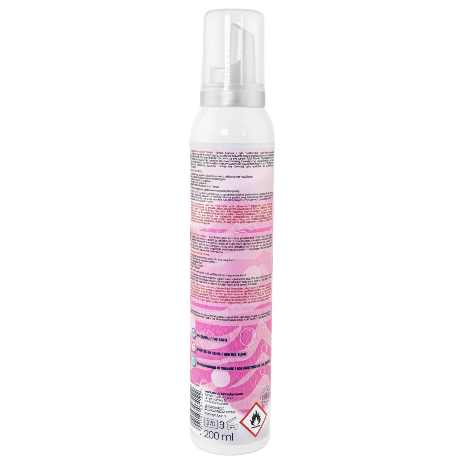 Tuban Tubi Pianka - różowa, 200 ml