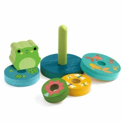 Djeco Układanka drewniana 2w1 PUZZ & STACK HAPPY