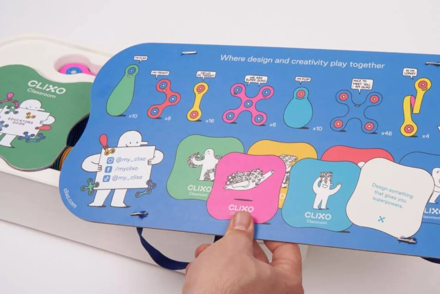 CLIXO Układanka magnetyczna Classroom Pack, 100 elementów