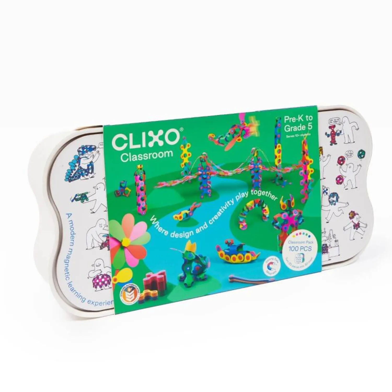 CLIXO Układanka magnetyczna Classroom Pack, 100 elementów