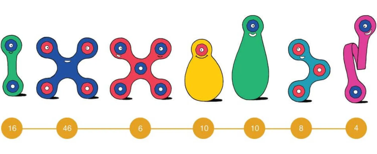 CLIXO Układanka magnetyczna Classroom Pack, 100 elementów